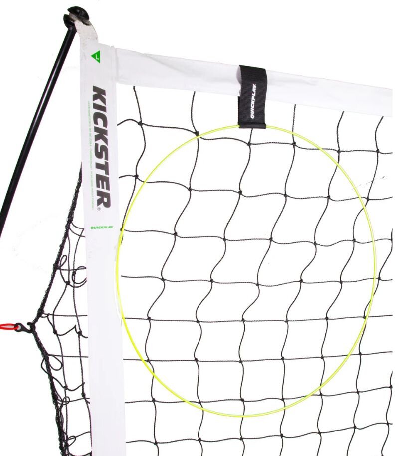 Yellow ring attached to goal for shooting practice